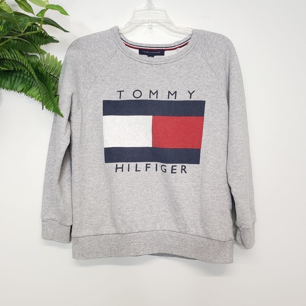 Tommy Hilfiger Signature Flag Crew Neck Sweatshirt Size Small